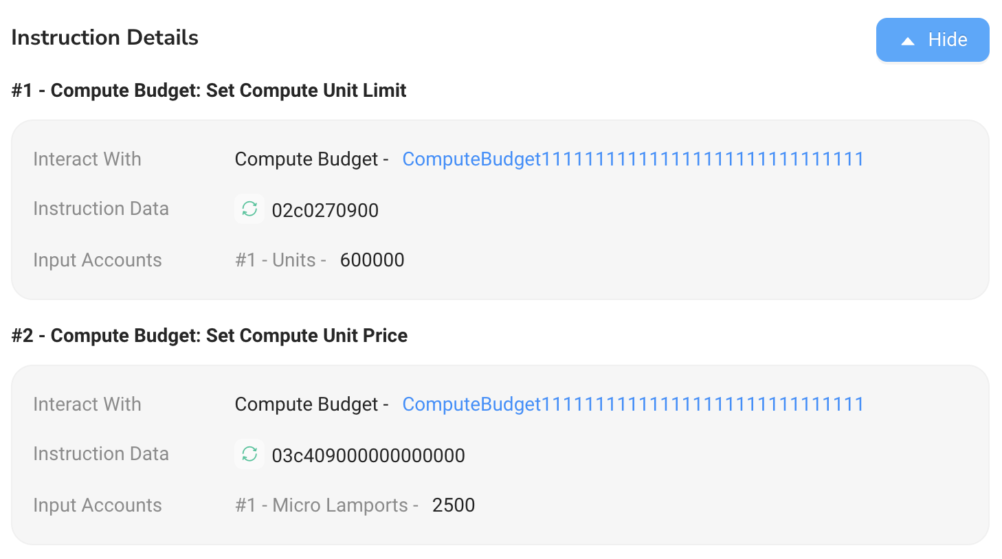 Example transaction